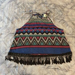 BOGO! Miami Aztec Fringe Tank Top
